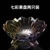 Modern Creative Crystal Glass Fruit Plate for Home Candy Dry Fruit Salad Bowl, Living Room Coffee Table Decoration Storage