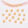 10pcs 18K Gold-Wrapped Color-Preserving Double-Sided Flower Tray Diy Handmade Bracelet Septum Cap Beaded Material Double-Sided Petal Flower Tray