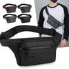 Casual Men's Chest Sling Waist Bag – Durable PU Fanny Pack with Multi Pockets for Outdoor Motorcycle & Travel