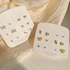 IF ME 6Pcs/set Elegant Bow Heart Earring for Women Pearl Stud Earrings Accessories Jewelry