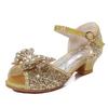 2025 New Summer Girls' Princess Sandals - Soft Sole Butterfly Crystal High Heels for Kids