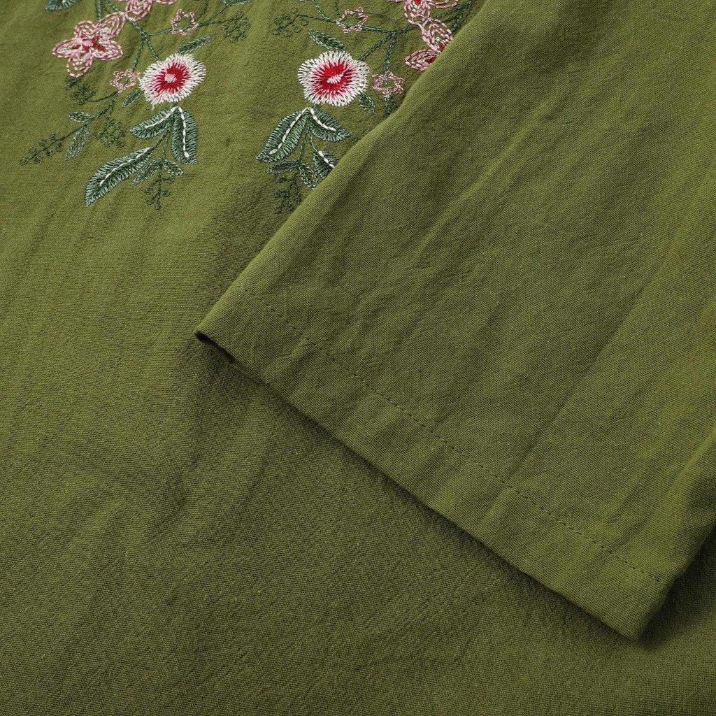Womens Spring Tops Embroidered Tunic Blouse Summer Shirts for Women Casual Loose Fit Womens Summer Shirts