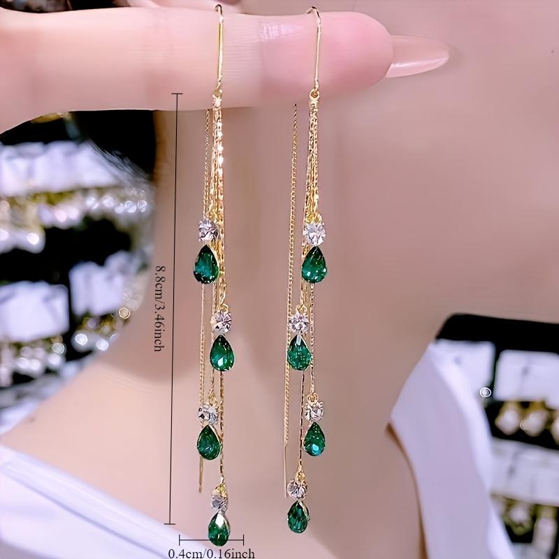 Sparkling Water Droplet Earrings, Fashionable and Colorful Water Droplet Design, Easy To Wear Women's Exclusive Earrings