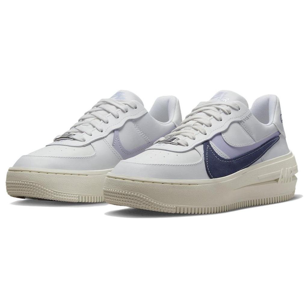 Nike Air Force 1 PLT.AF.ORM LV8 White Oxygen Purple Women Sneakers Summit-White Sail Midnight-Navy FD0382-121