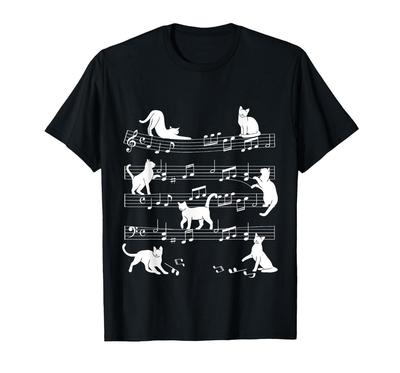Cat Music Pet Cat Design T-Shirt for Men Women Girls