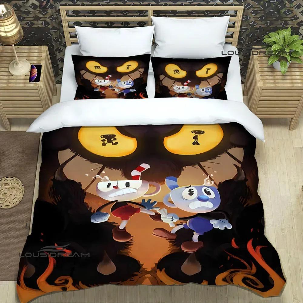 Cuphead Cartoon Printed Bedding Sets Exquisite Bed Supplies Set Duvet Cover Bed Comforter Set Bedding Set Luxury Birthday Gift