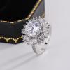 Hoge kwaliteit volledig bezette sprankelende zirkonia ring, 925 zilveren sieraden, voor damesfeest, bruiloft, aanzoek, bruidsaccessoire
