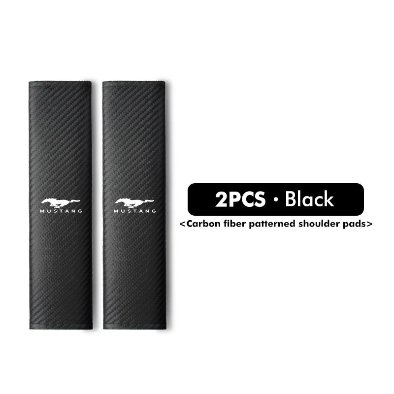 JQOZ8 For Ford Car Seat Belt Shoulder Protector Carbon Fiber Anti-Chafing Pad Escort KA Flex Everest KA Expedition Falcon Fusion