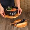 Ciotola da zuppa in ceramica nera con coperchio e cucchiaio - Stile coreano/giapponese per noodles istantanei, riso o uso da ristorante.