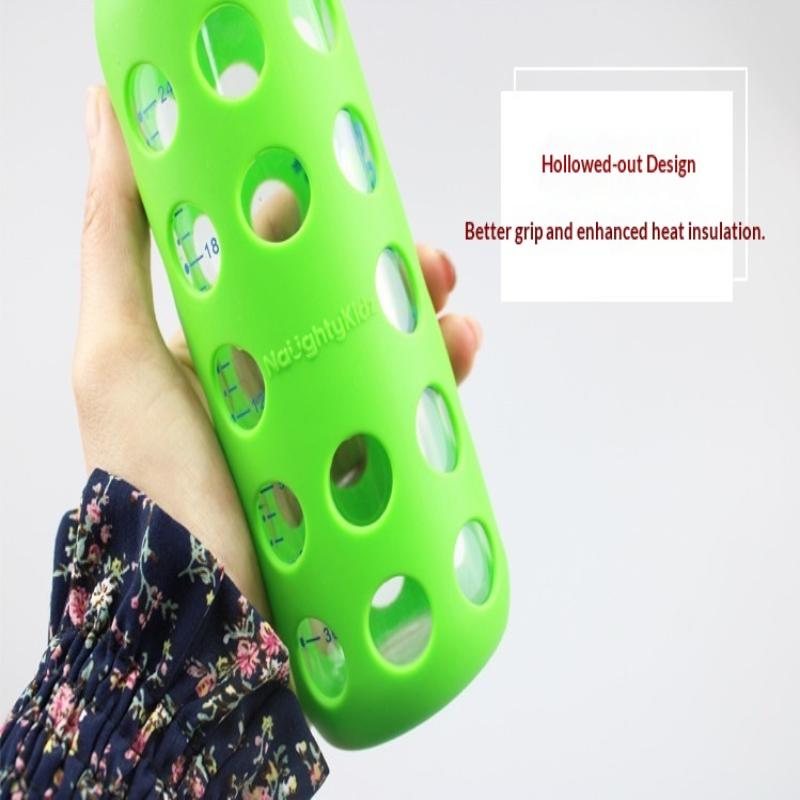 Silikonhülle für Glas-Babyflasche Schutzhülle aus Silikon für Milchflasche 5,5-6 cm Ø Wasserflasche Silikonhülle