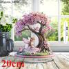 Elegante roze fee met bloeiende kersenbloesems 2, D plat acryl, tafeldecoratie, geschikt voor woonkamer, kantoor, cadeaus, Kerstmis, Halloween