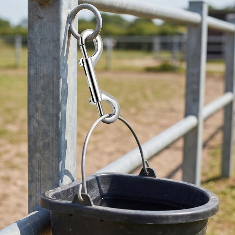 4Pcs Stainless Steel Double Ended Bolt Snap Hook Horse Equipment Caribiner For Horse Tacks And Dog Walking Enduring