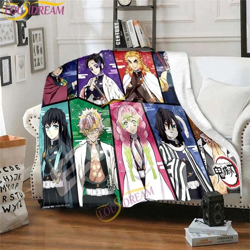 Japanse anime Demon Slayer bedrukte deken woonkamer sprei bank reis kantoor plaid quilt 5 maten