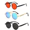 1 stück Vintage Punk Stil Sonnenbrille Mode Männer Klassische Runde Gothic Metall Rahmen Sonnenbrille Fahren Brille