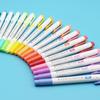 Zhi 618 Student Dual-Tip Fluorescent Pen - Gray, Soft Light & Dark Retro Colors for Highlighting & Marking