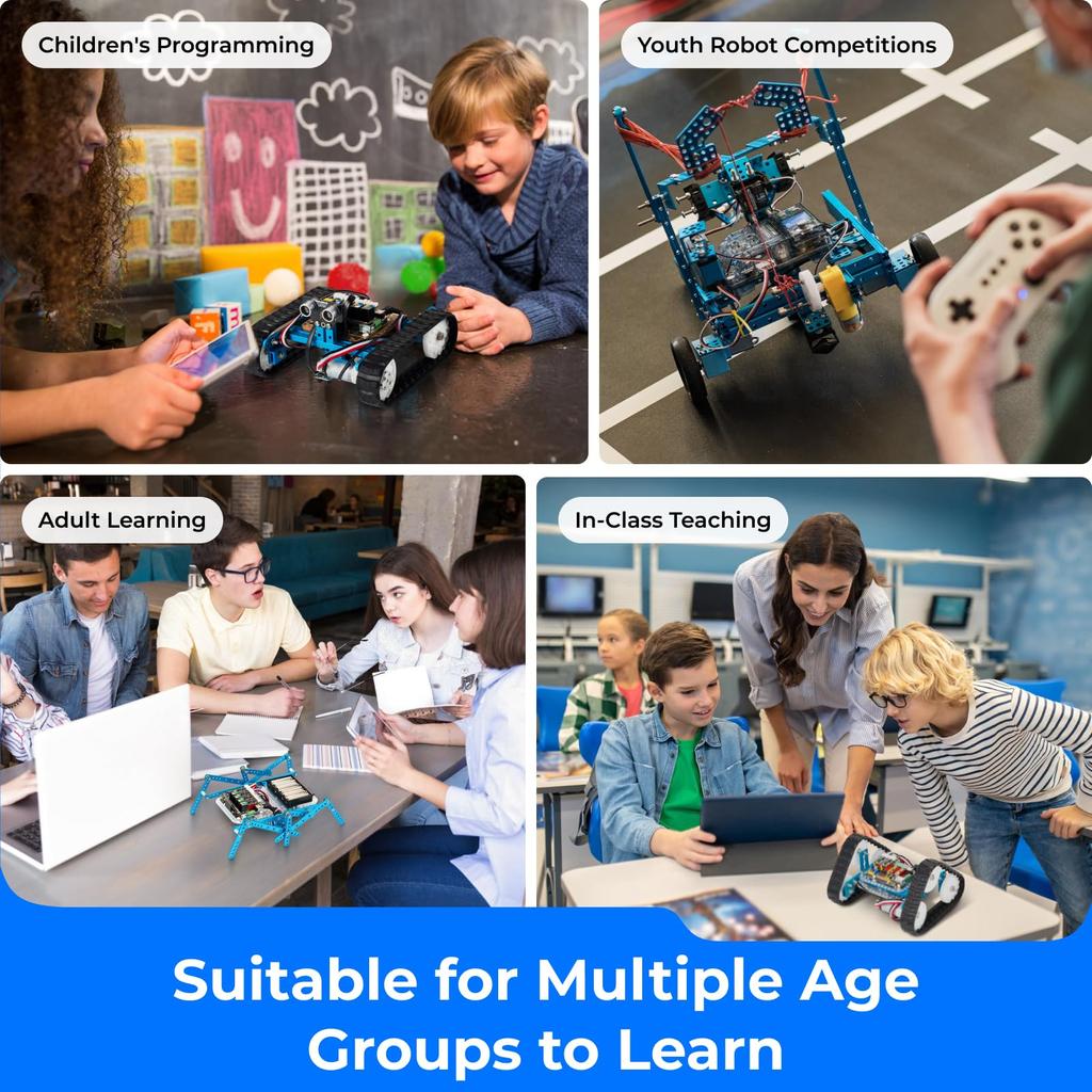 Bras robotique ultime Makeblock mBot Kit de robot d'éducation STEM DIY compatible avec Arduino C Python Raspberry Pi Scratch Assembly Robot App Remote