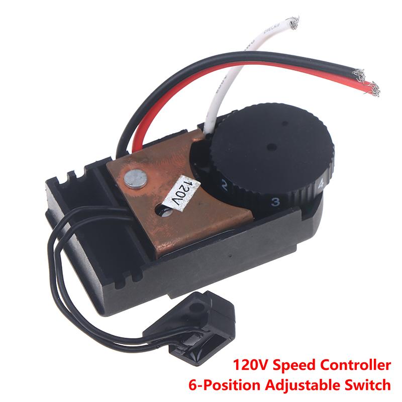 1pc High Efficiency 120V Speed Controller - 6-Position Adjustable Switch - Polisher Speed Regulator