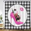 Vintage Paris City Scenery Shower Curtain  Tower Pink Rose Flower Painting Spring Bathroom Decor Waterproof Screen With Hooks