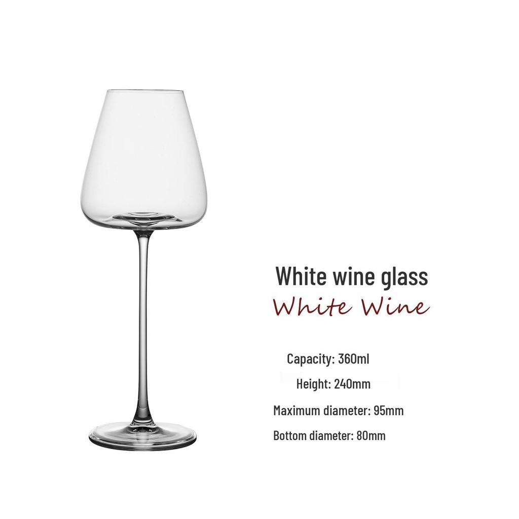 Crystal Burgundy High-Stem Red Wine Glass Set with Gift Box