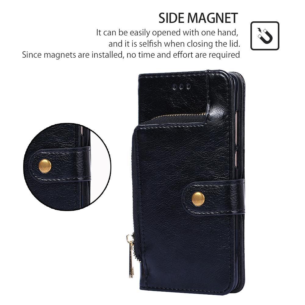 Rits Portemonnee Case Voor ZTE Blade 20 Smart L210 V2020 Vita A7 A7S 2020 A31 A71 A51 A52 L9 Cover Flip PU Lederen Holster Kaartsleuf Lanyard Telefoon Bumper