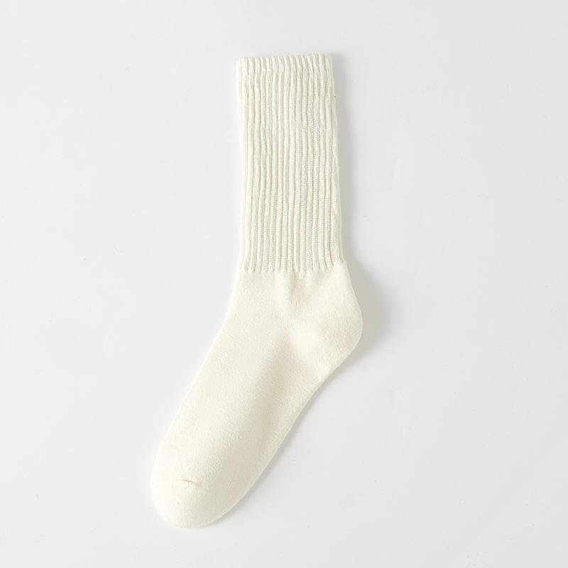 5/10 Pairs Women's Mid-calf Socks Autumn Cotton Solid Color Versatile Comfortable Trendy Sports Socks