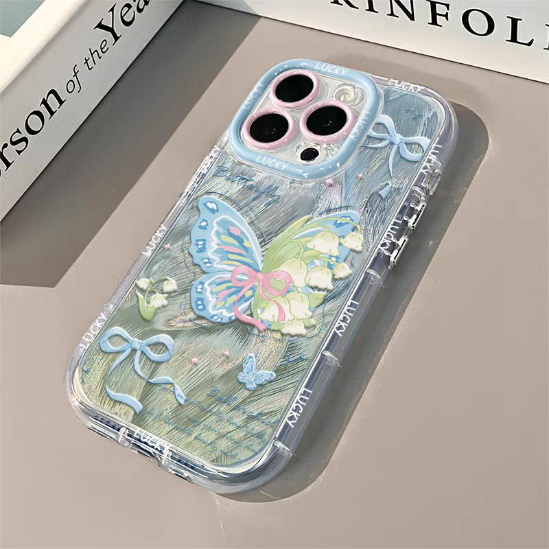 Butterfly Phone Case For iPhone 15 Funda iPhone 11 13 14 12 16 Pro Max XR X Xs 7 8 Plus 6 SE 15pro 13pro Silicone Soft TPU Cover