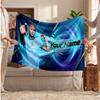 Erling Haaland Personalized Fleece Blanket With Football Logo, Custom Name Text Soft Warm Home Throw Blanket