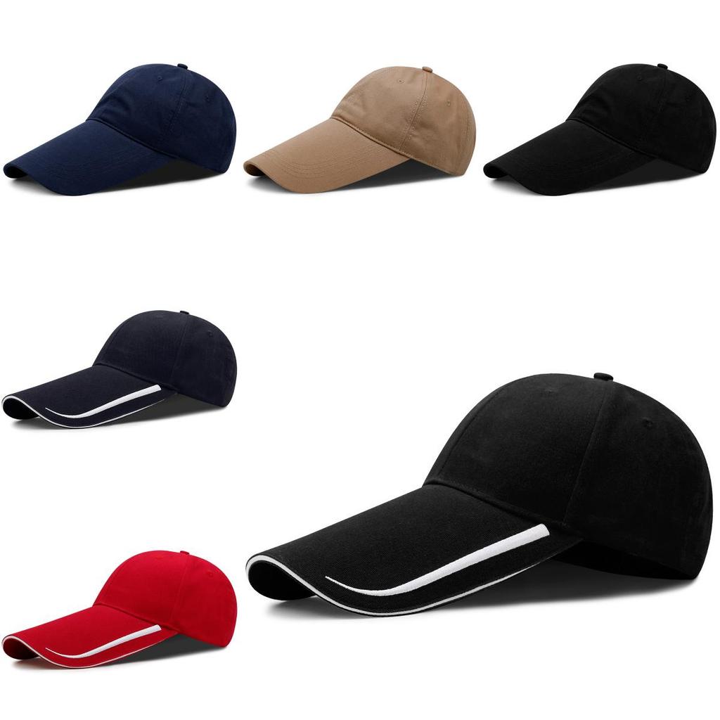Adjustable Baseball Cap For Men With Curved Brim Cotton Sun Protection Casual Summer Wear