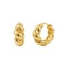 Silver 925 Twisted Bold Silver One-Touch Ring Earrings