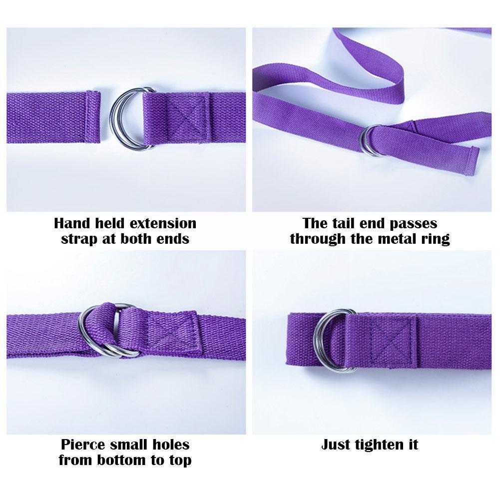 Yoga Strap Cotton Exercise Straps Adjustable D Buckle Gives Flexibility Designed For Yoga Stretching Pilates 1.8Mx3.8CM P8X2 Stylish Appearance