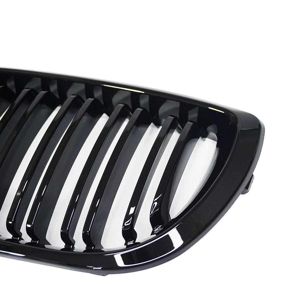 1Pair Car Front Kidney Grills Gloss Black Double Slat Hood Grill for BMW 3 Series E46 2002-2005 Racing Grille Car