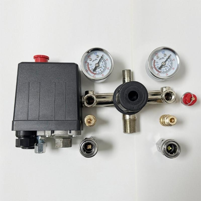 High Efficiency Air Compressor Switches Auto Load Unload Function 90-120PSI Pressure Switches Manifold Regulator