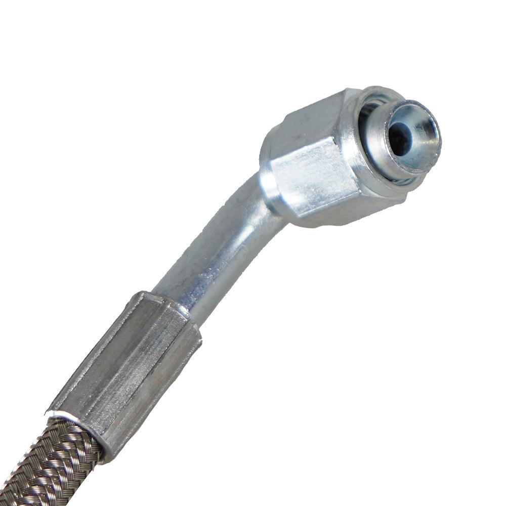 Braided Steel PTFE Inner Core Turbo Oil Feed Line 36", -4AN AN4 with 90 Degree Female