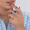 Runder Amethyst Statement Ring, 925 Sterling Silber Ring, Handgefertigter Minimalistischer Boho Schmuck für Damen