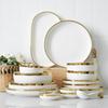 Ruhan Nordic Gold Rim Dinnerware Set