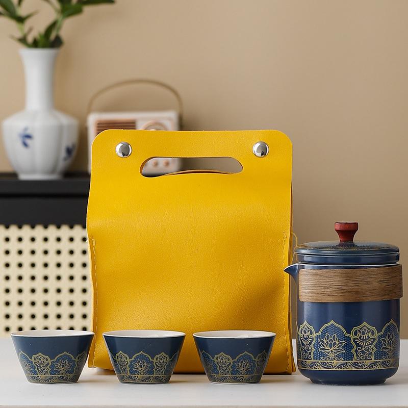 Travel tea set, convenient Kung Fu tea set set, outdoor Kuaike cup, holiday company business gift