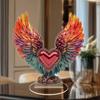 Acrylic Heart Wing Pendant: Ideal Gift for Loved Ones and Elegant Desk Ornament.