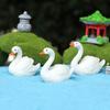 Miniature Swan Figurine Mini White Swan Resin Statue Realistic Animal Ornament Dollhouse Fairy Garden Micro Landscape Decoration