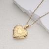 Women's Openable Round Heart-Shaped Pattern Photo Frame Photo Box Pendant Necklace
