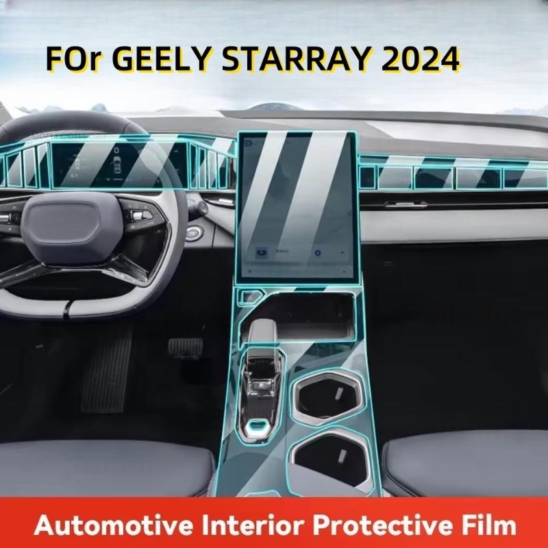 Sticker TPU Film For GEELY STARRAY 2024 Transparent Protective Film Car Interior Central Control Navigation Panel Accessories