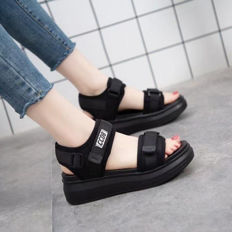 Popular Sports Sandals Women's Summer New Versatile Internet Celebrities Thick-soled Super Soft Flat-soled Students Wear Beach Shoes