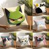 3 Cute Pink Cat Pattern Pillow Case Home Living Room Decoration Linen Pillowcover Pillow Cases Cushion Cover