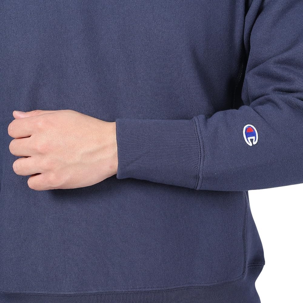 Hanorac cu mânecă lungă, căptușeală periată, guler rotund, BUMBAC, SUA, guler rotund, bleumarin închis, 2XL [Champion] țesătură de 11.5oz(R) REVERSWEAVE(R) a bărbaților