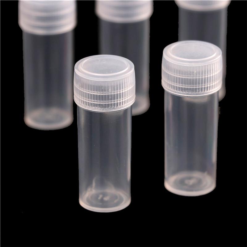 10Pcs Plastic Sample Bottle 5Ml Test Tube Small Bottle Vial Storage Container