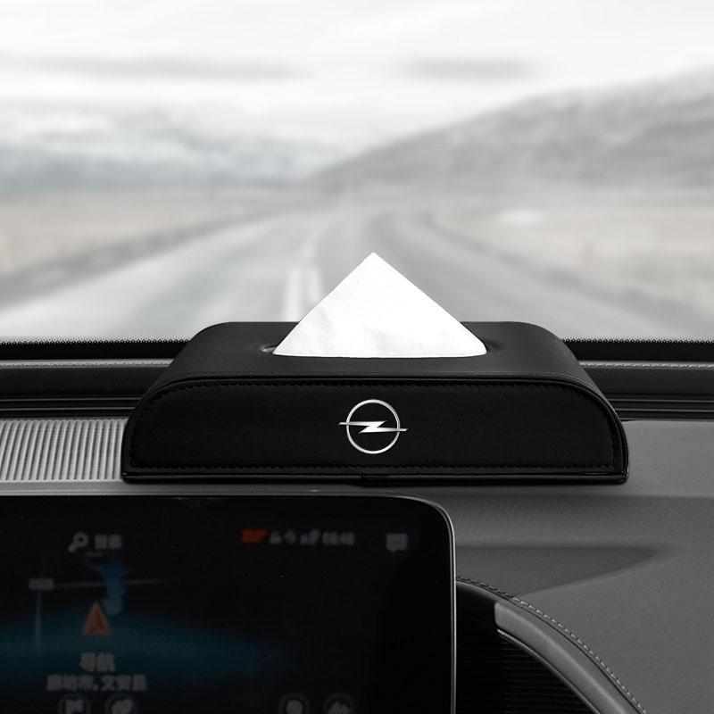 1 pièce Porte-boîte à mouchoirs de voiture Boîte de rangement d'accoudoir Emblème Pour Opel Corsa Astra Insignia Vectra Zafira Meriva Mokka Grandland Vivaro