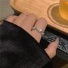 S925 Sterling Silver Butterfly Zircon Ring Women's Simple Trendy Mori Style Open Adjustable Ring