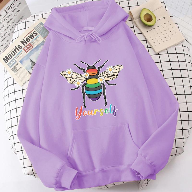 (Hochwertige Hoodies)Neue Mode Bee Yourself Pullover Langarm Sport Hoodie Frauen Baumwolle Sweatshirt Pullover Tops