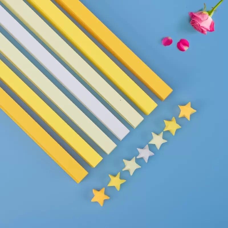 210/540 db Szerencse Kívánság Csillag Dekoráció Origami Szerencse Csillag Szalagok Színes Csíkok Papír Hajtogatás Készlet Kívánság Csillag Gyerekeknek