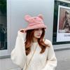 Lamb Fur Hat Female Cute Bucket Hat Parent-child Fisherman Hat Ear Basin Hat