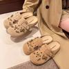 A New Style of Retro Flip-top Shoes with Thick Soles, Half Flip-top and Half Slipper for Women